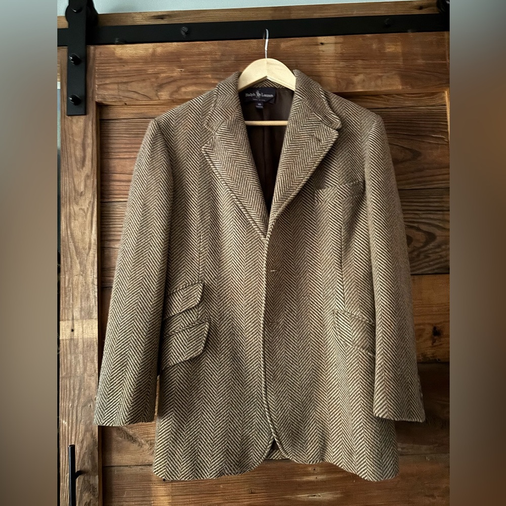 Ralph Lauren Brown Herringbone Blazer